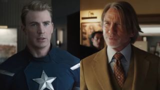 From left to right: Chris Evans as Captain America in Avengers: Endgame and Daniel Craig as Benoit Blanc in Wake Up Dead Man.