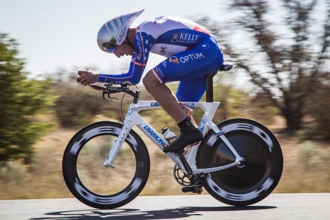 Tom Zirbel (Optum) riding his National Champion kit to second place today.