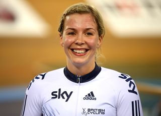 Becky James (Great Britain) pleased with a keirin medal