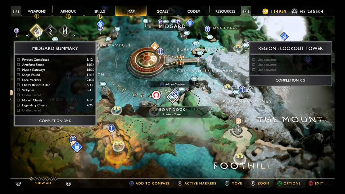God of War treasure map locations