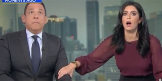 local news anchors experiencing california earthquake on CBS