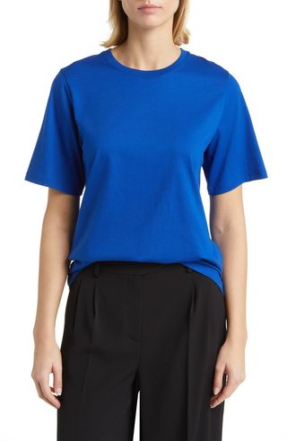 Pima cotton T-shirt with a loose cut and round neck