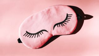 pink eye mask with eye lashes