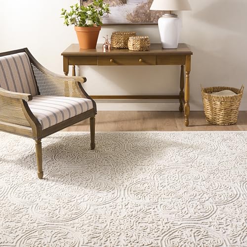 Martha Stewart X Safavieh Area Rug Collection - 8' X 10', Ivory, Handmade Wool, Ideal for Living Room, Bedroom, Office, Dining Space (msr3511c)