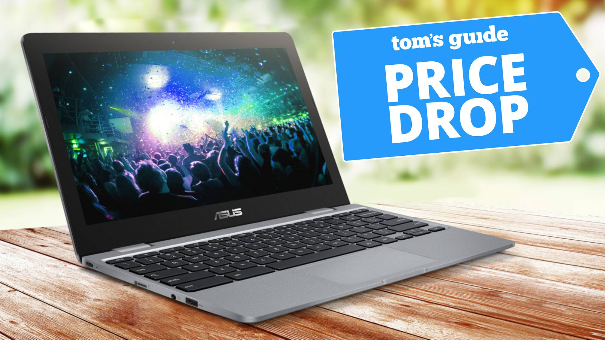 Asus C423 Chromebook with a Tom's Guide deal tag