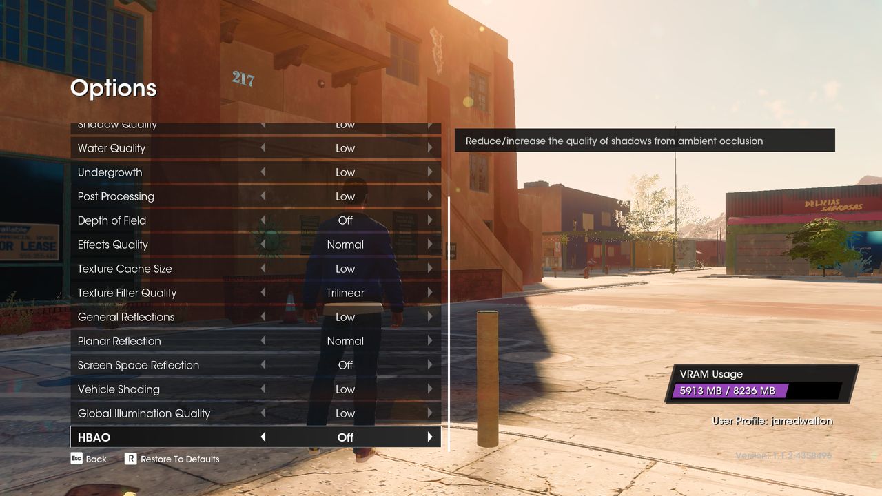 Saints Row 2022 settings screens