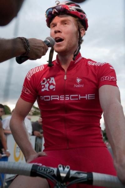 Tom Palmer is interviewed after his win.