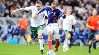 Richard Dunne and Thierry Henry Republic of Ireland vs France