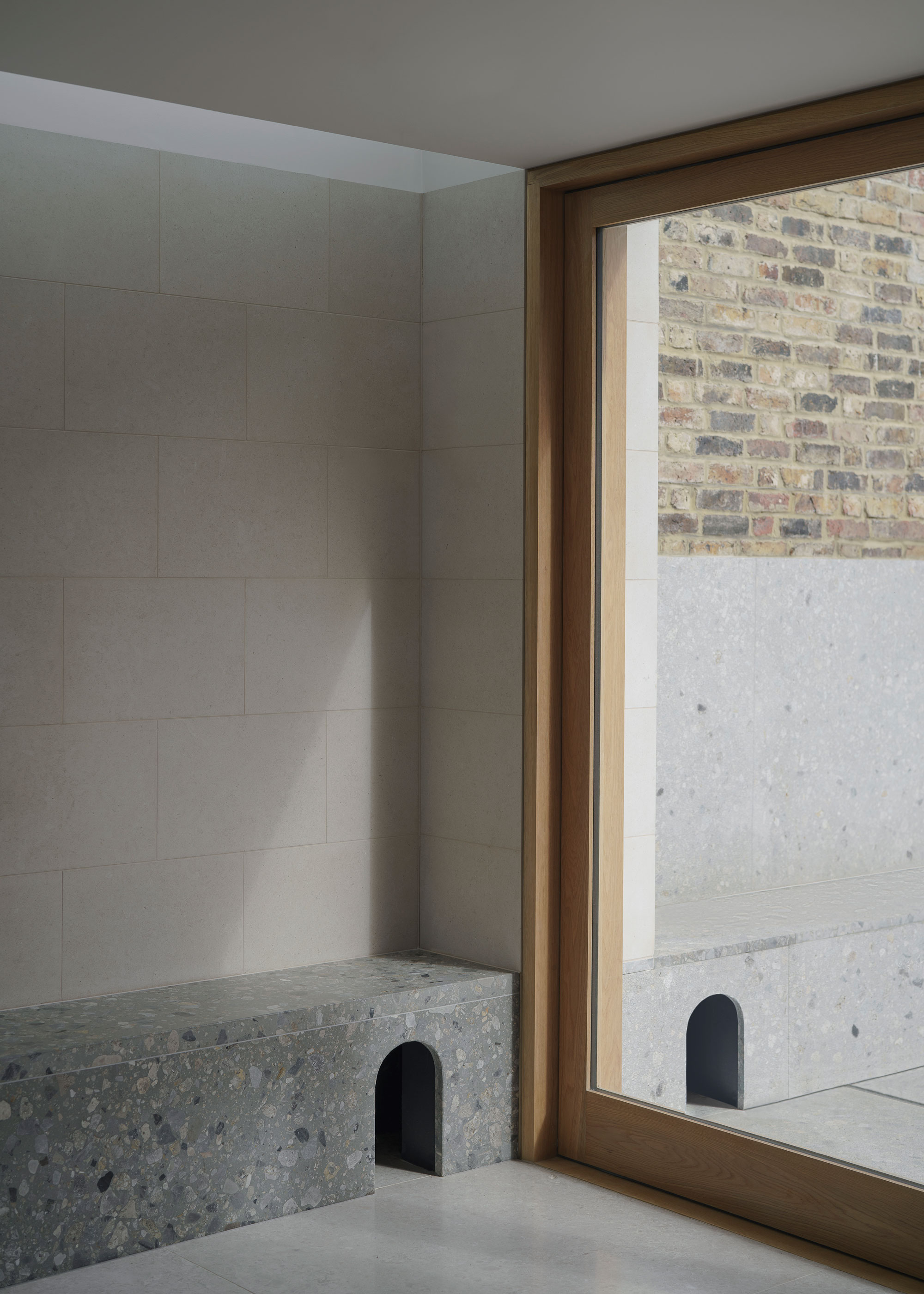 a cave like cat door in an extension