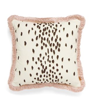 Fringed Tottenham Dalmatian Cushion (52cm X 52cm)