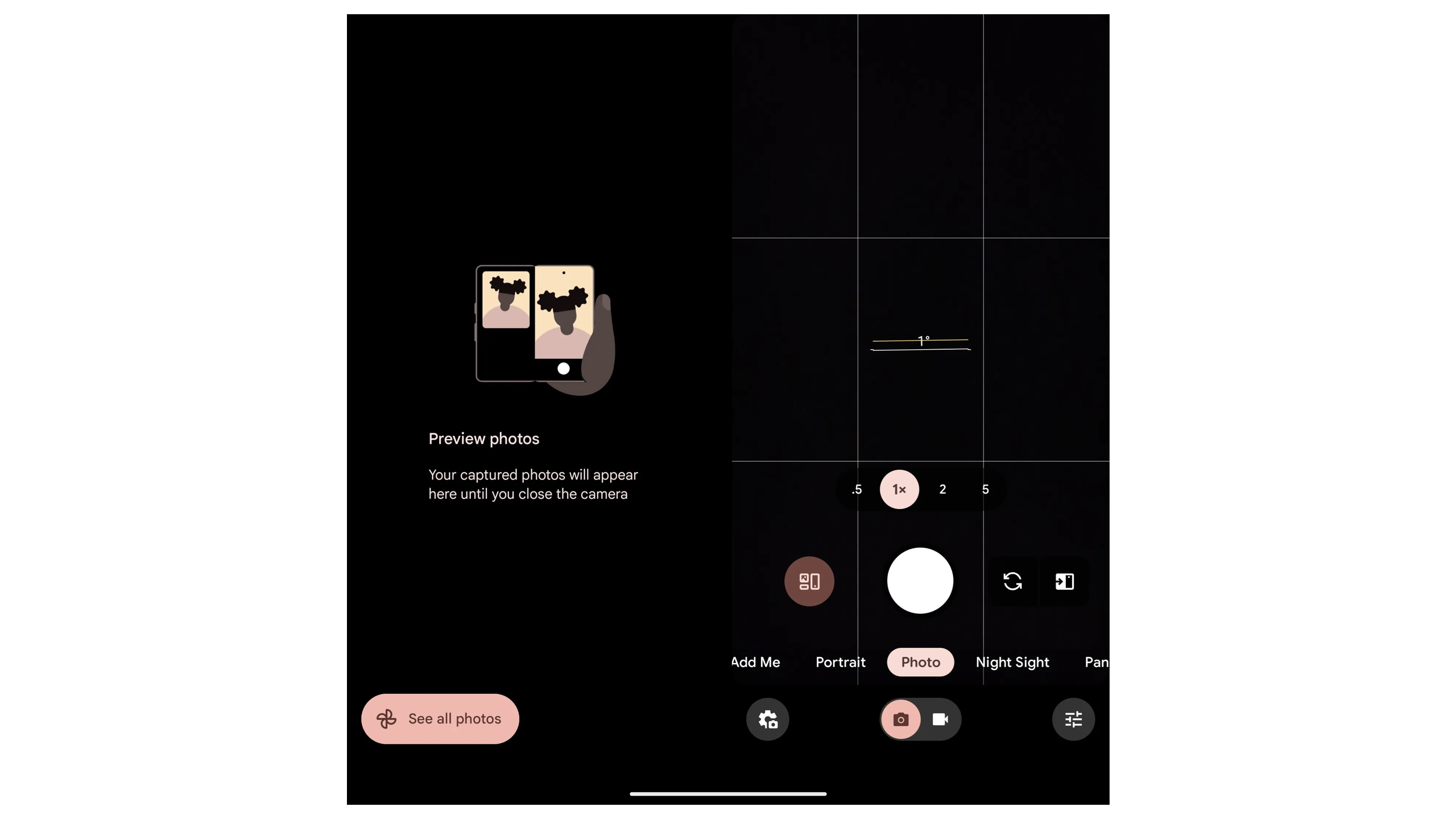 Camera split-view in Pixel 9 Pro Fold