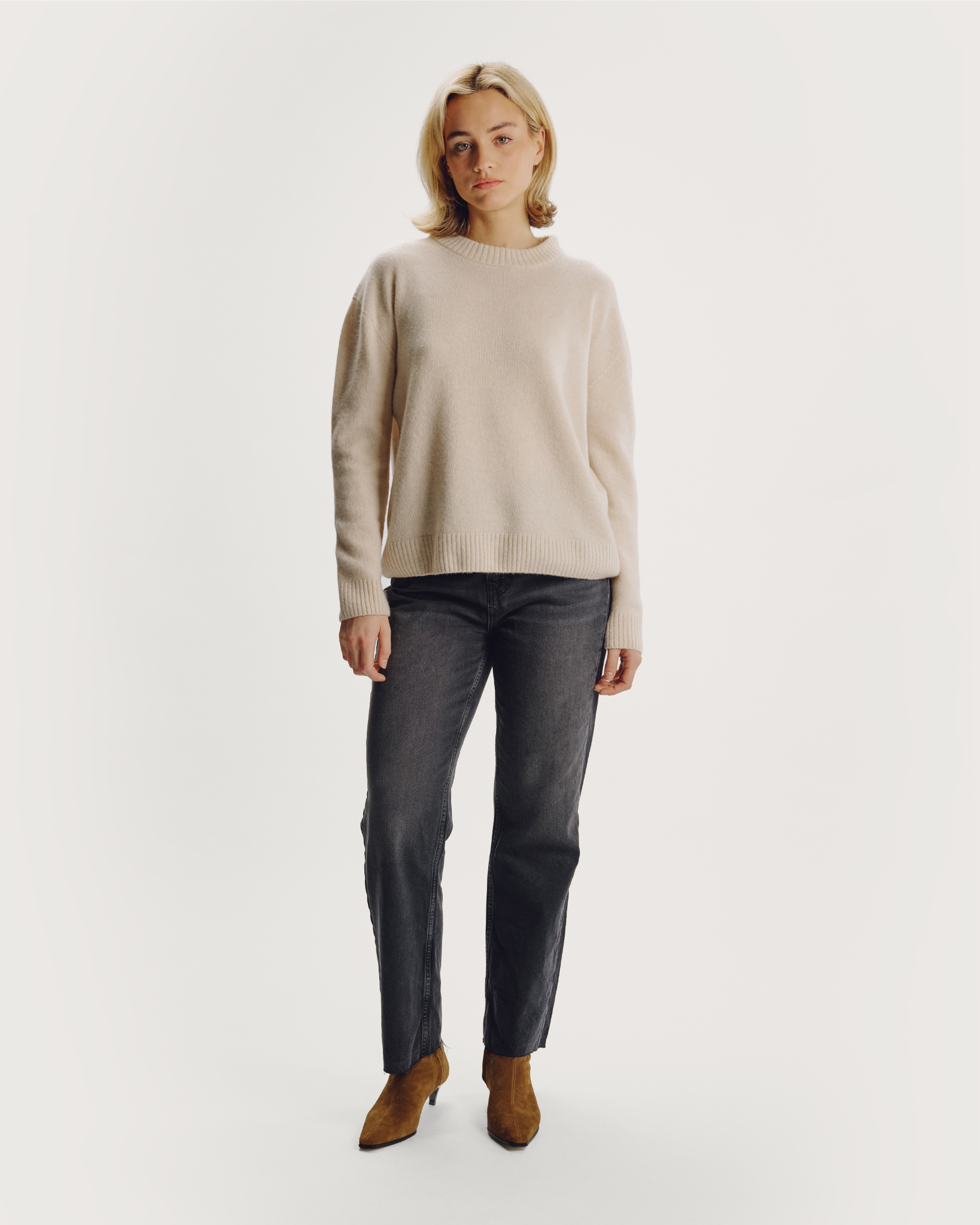 Josie Cashmere Jumper - Small / Almond