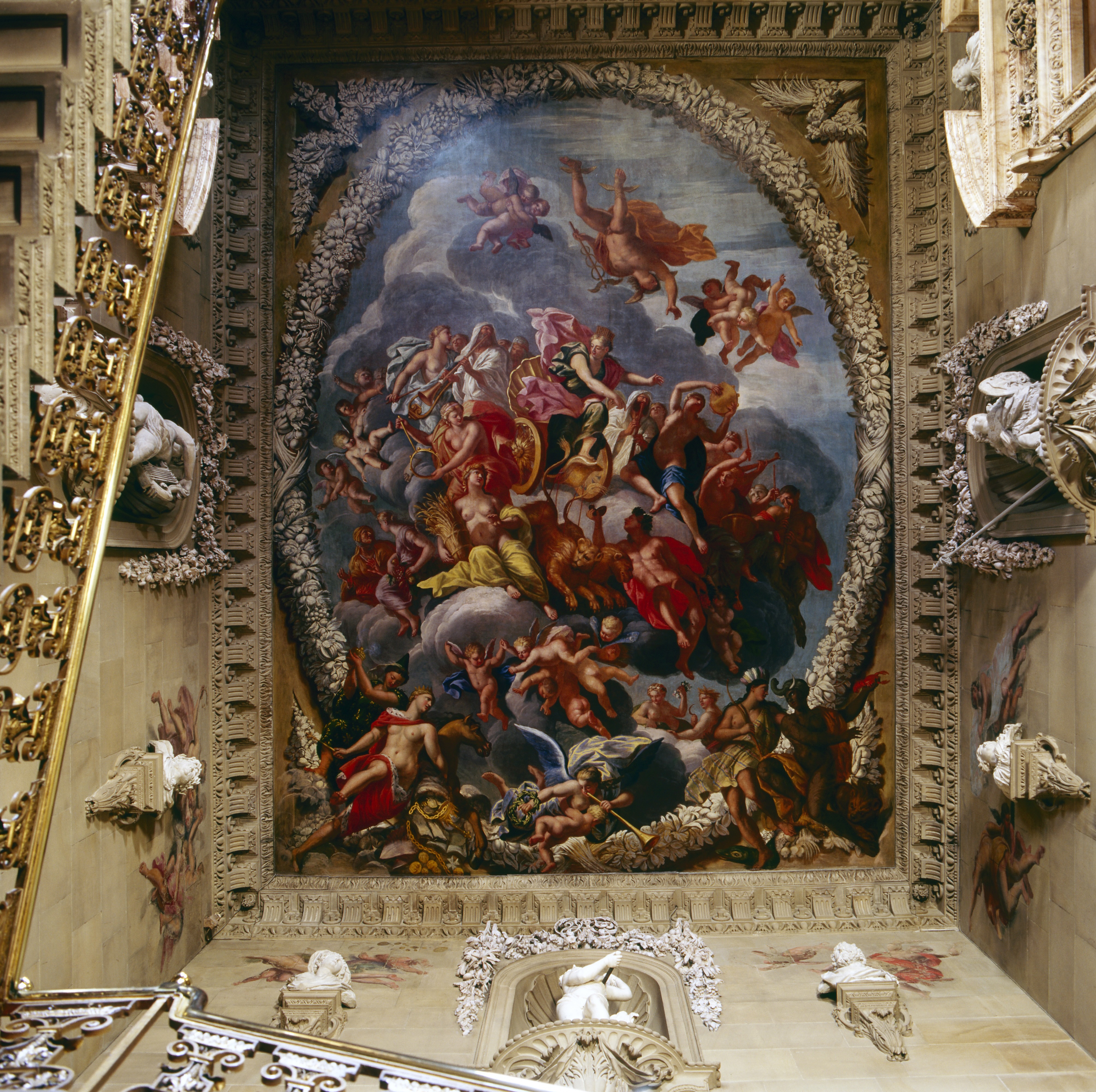 The ceiling above the Great Staircase at Chatsworth