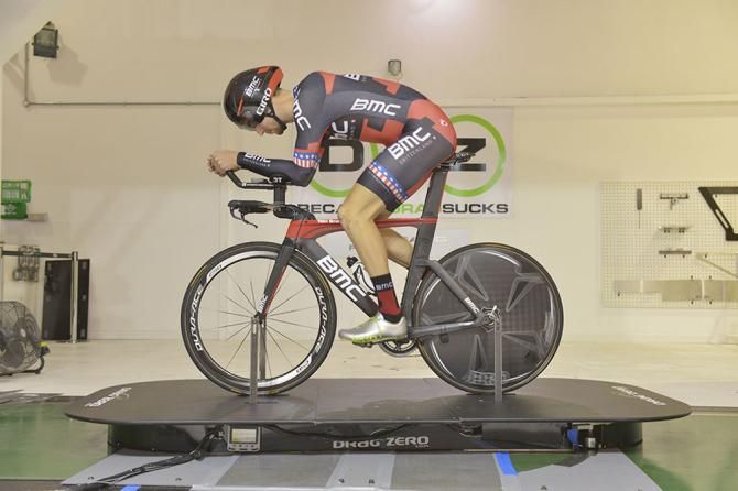 Taylor Phinney in the wind tunnel in 2013