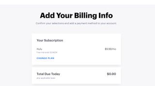 Add your billing info Hulu page.