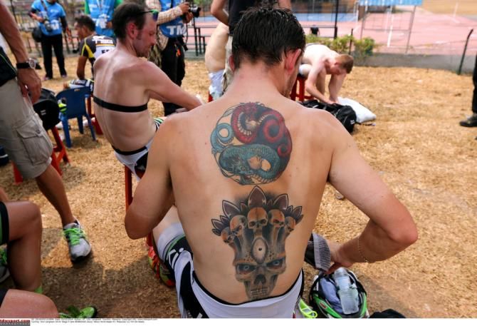 Jack Bobridge (Belkin) has some impressively sized tattoos