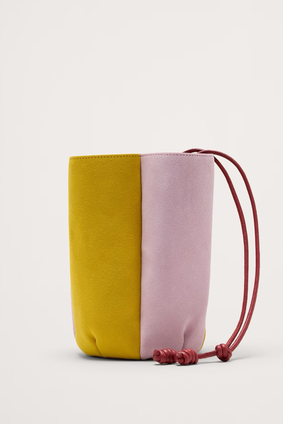 Color-Block Suede Tulip Bag