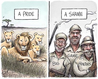 Editorial cartoon Cecil the Lion