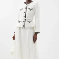 Self-Portrait Metallic Bouclé and Chiffon Midi Dress, $327 (£315) | Matches Fashion