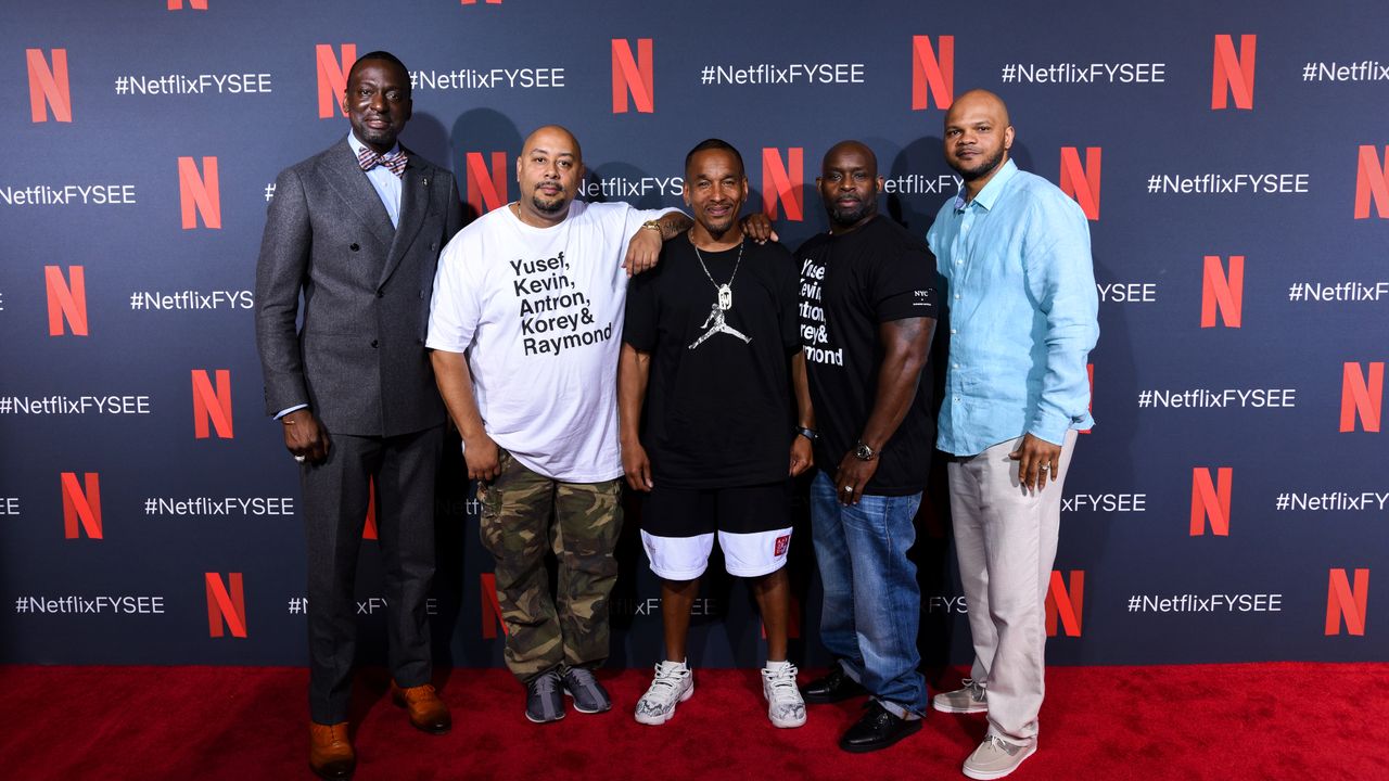 Exonerated &quot;Central Park Five&quot; pose in promotional shot