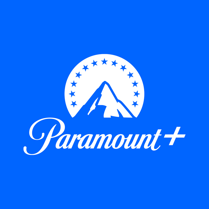 Paramount Plus logo on a blue background