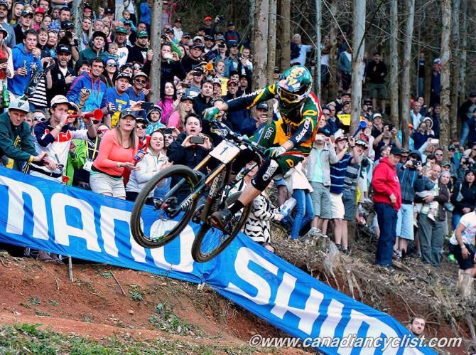 Greg Minnaar (South Africa) rode to a win in the downhill World Championships in front of his home crowd in Pietermaritzburg, South Africa
