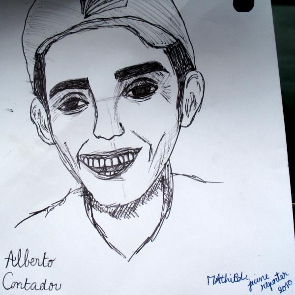 Astana received a nice drawing of Alberto Contador this morning