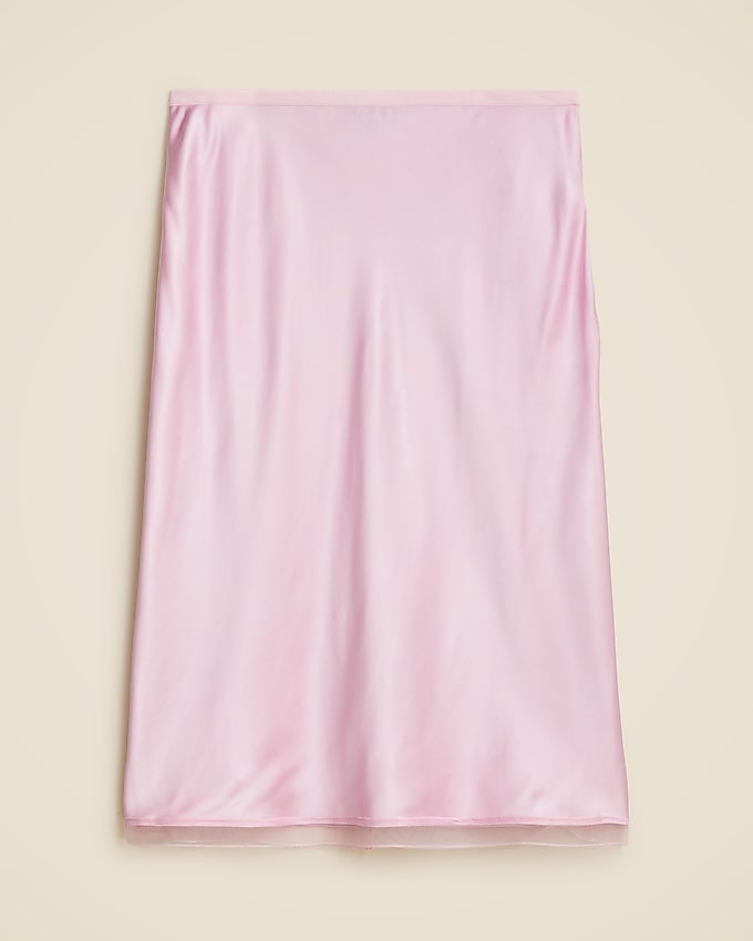 Gwen Knee-Length Slip Skirt in Viscose Charmeuse