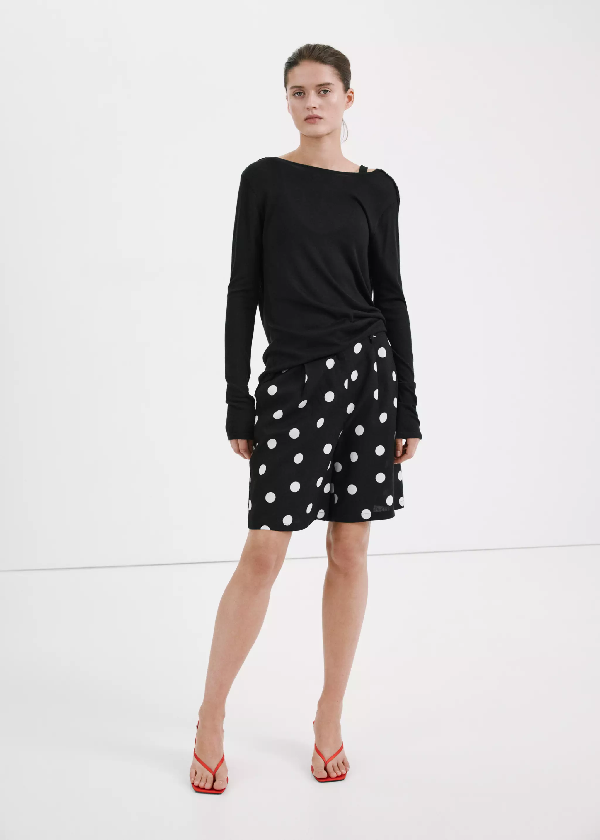 Lyocell Polka Dot Shorts - Women | Mango United Kingdom