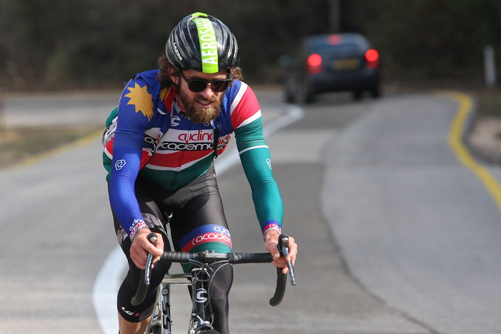 Dan Craven makes his way up one of the climbs.