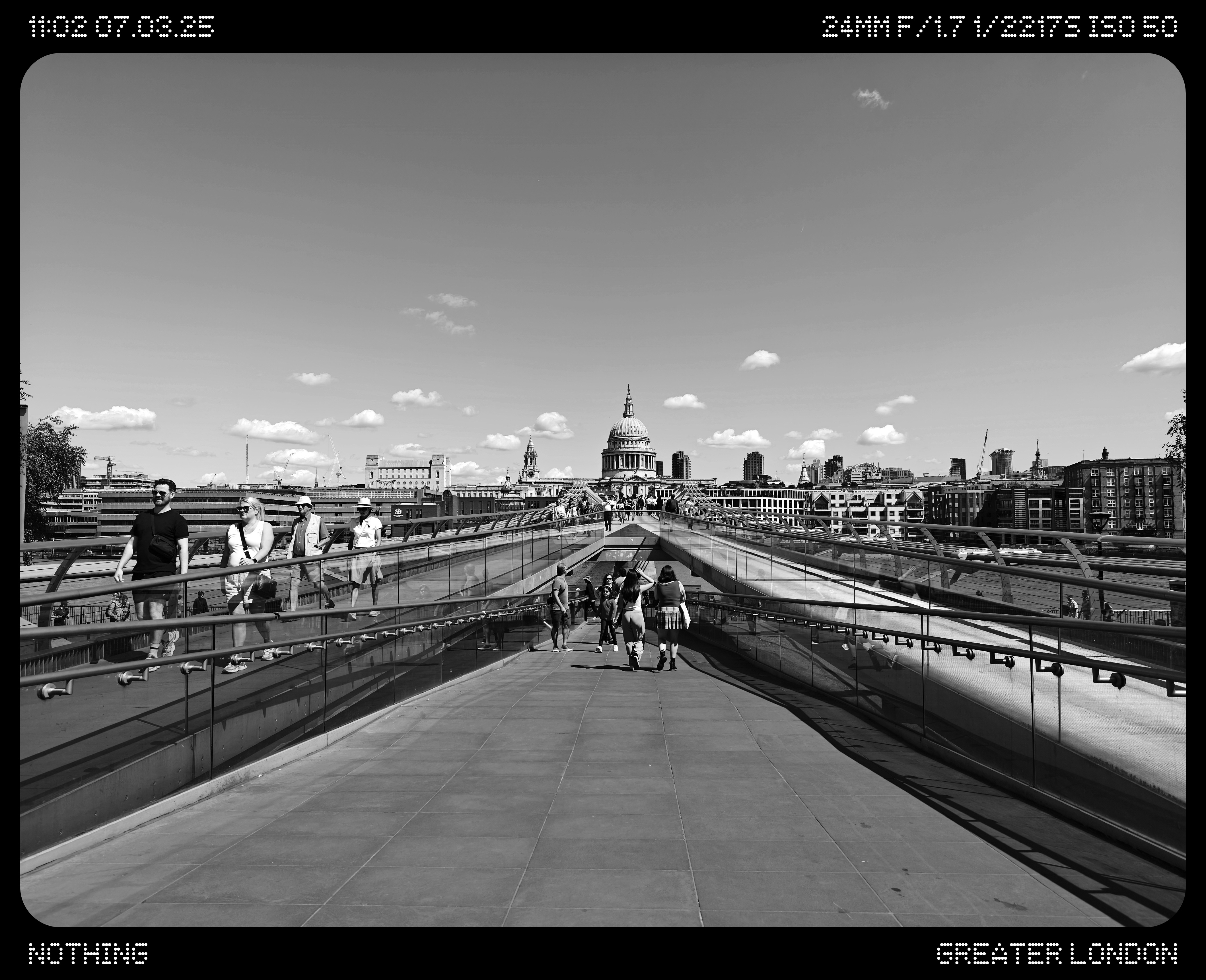 View of St Paul's Cathedral across the millennium Bridge