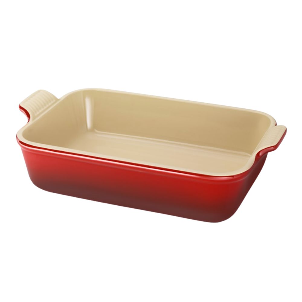 Red Le Creuset stoneware dish