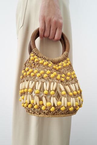 Beaded Mini Bucket Bag