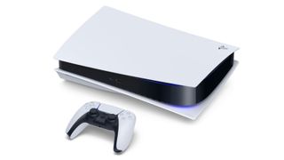 Best PS5 deals: sleek image of PS5 console and DualSense Controller on white background