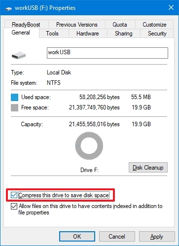 NTFS drive compression