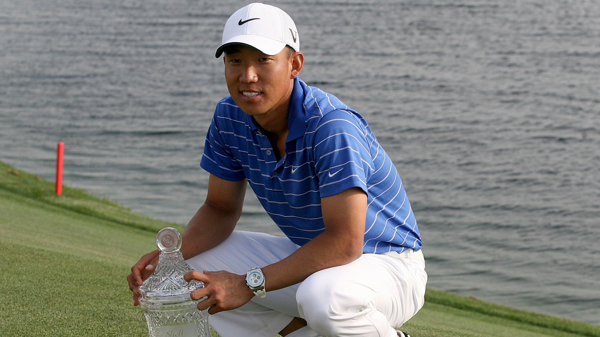 Anthony Kim with the Houston Open trophy
