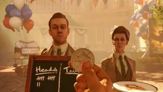 Holding up a coin in Bioshock Infinite