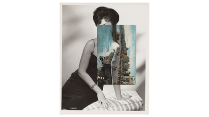 Siren Song VII, 2011, by John Stezaker, who uses old film stills, postcards and Hollywood fan magazines to construct his surreal collages