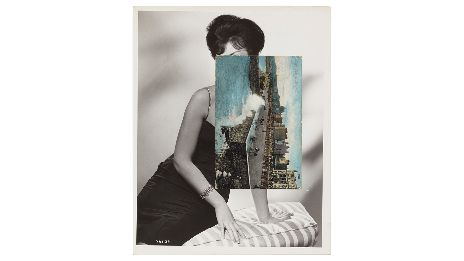 Siren Song VII, 2011, by John Stezaker, who uses old film stills, postcards and Hollywood fan magazines to construct his surreal collages