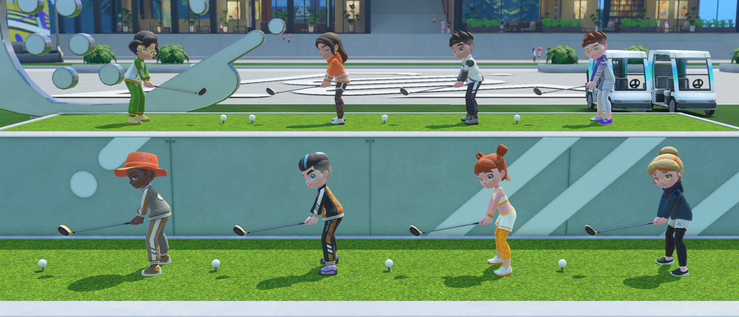 A screenshot of online multiplayer golf in Nintendo Switch Sports Resort