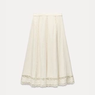 Image of white crochet skirt