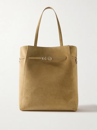 Voyou Medium Buckle-Embellished Suede Tote