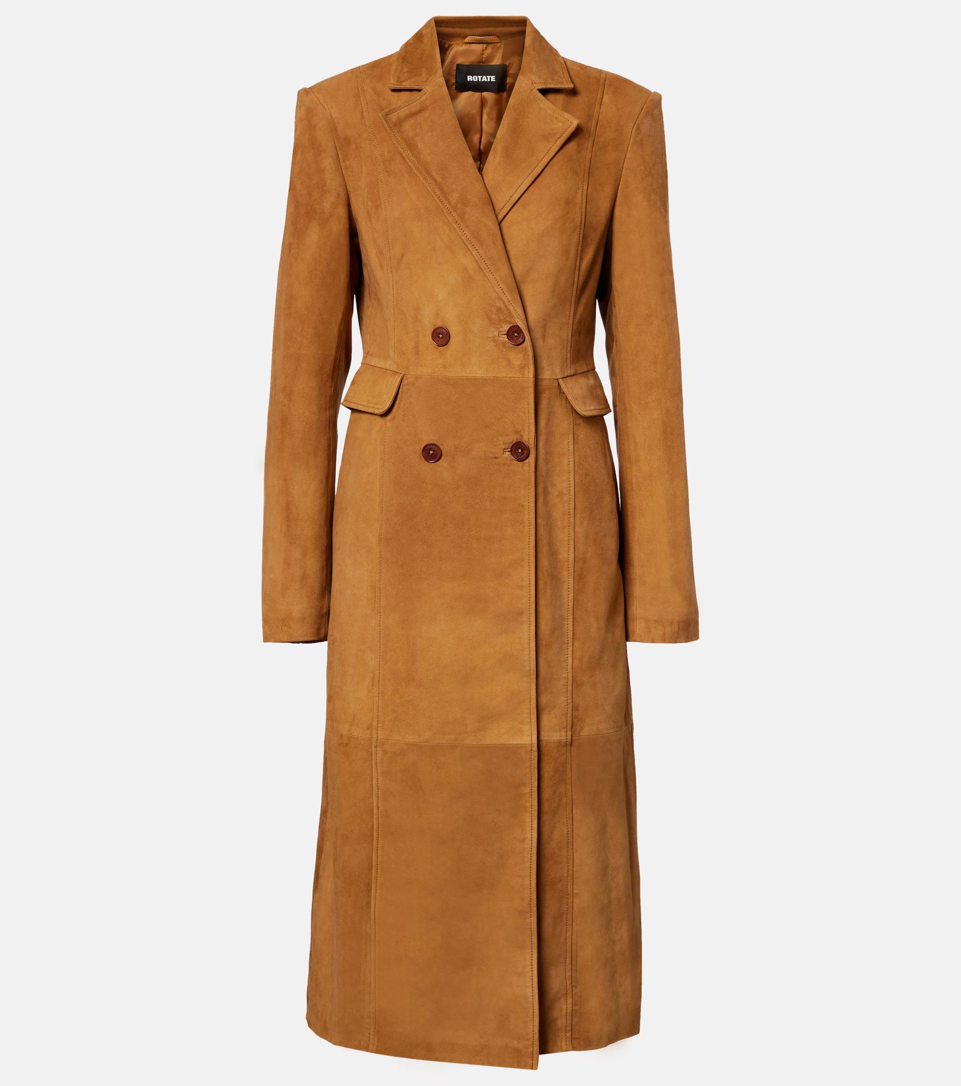 Rotate, Double-Breasted Suede Coat