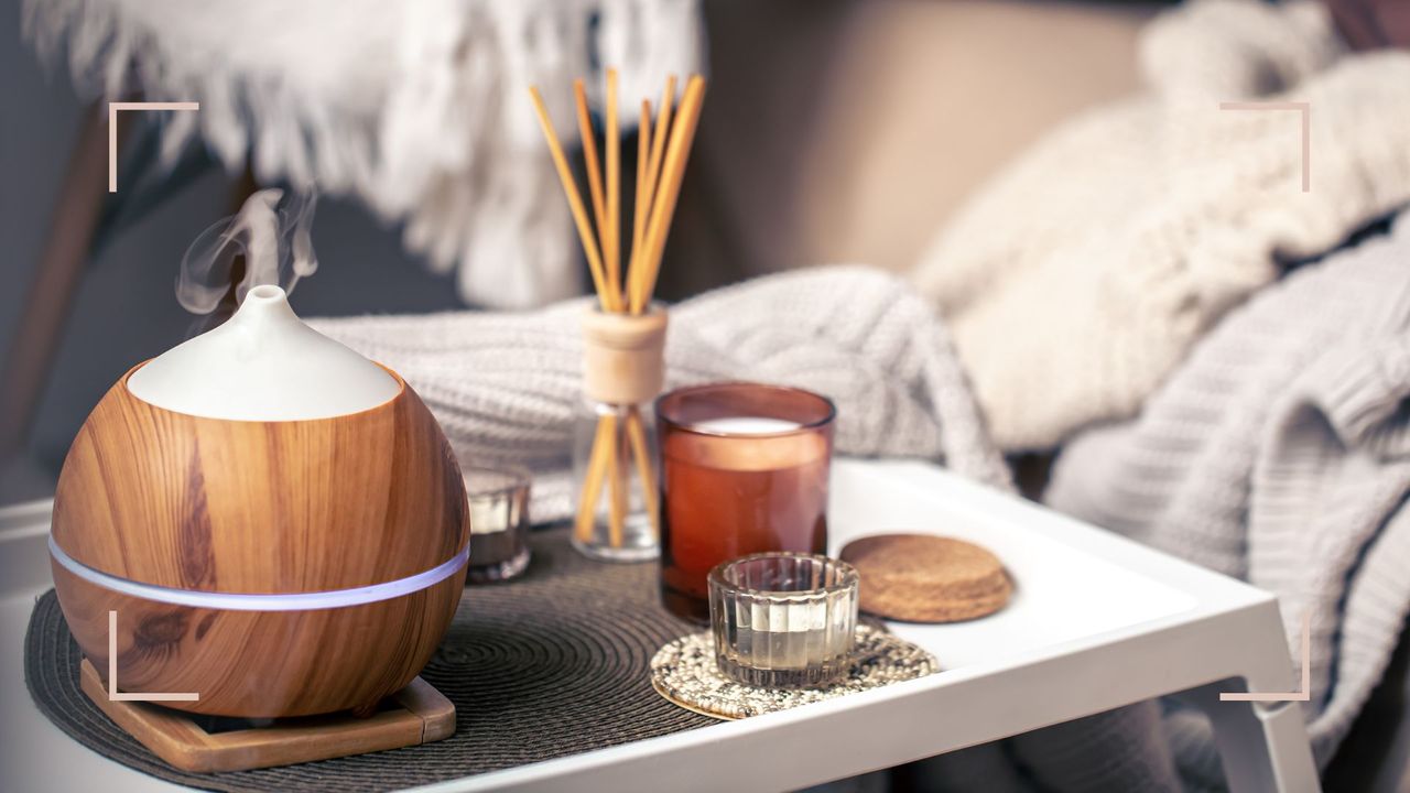 home fragrances on a living room table to show scent-scaping in a home 