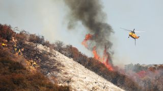 Fires burning on Californian hills