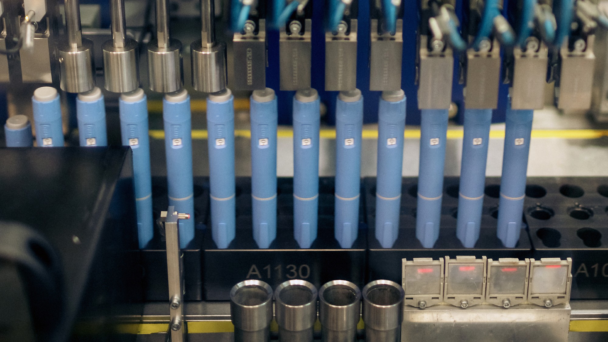 Injection pens on the Wegovy line at the Novo Nordisk A/S production facilities in Hillerod, Denmark