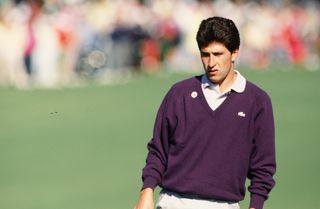 Jose Maria Olazabal lines up a putt