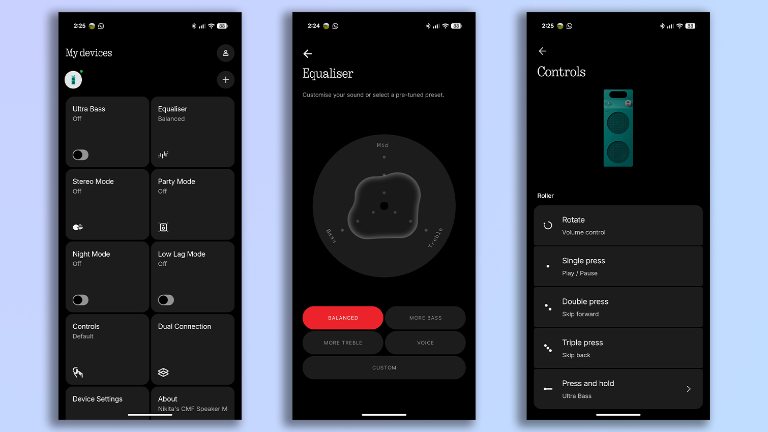 Nothing X app screenshots