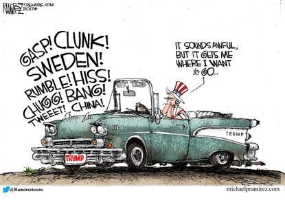Political Cartoon U.S. Uncle Sam Donald Trump