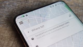 Uber app open on phone